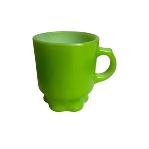 Anchor Hocking Fire King Vintage Coffee Mug Green Concord Cup D Handle Rare USA